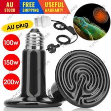 100W-200W Infrared Ceramic Heat Emitter Lamp Bulb/Holder for Reptile Pet Brooder