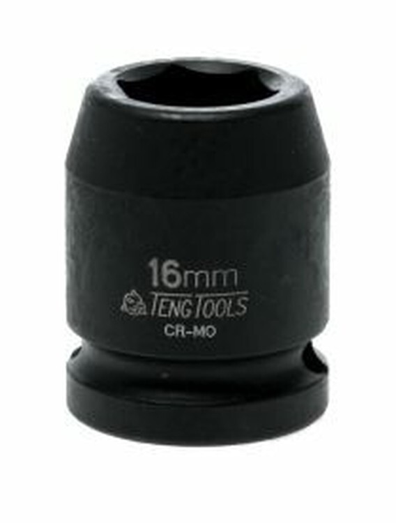 Teng Tools 920516N - 1/2"" Drive 6pt Regular Impact Socket (DIN) Metric - 16mm
