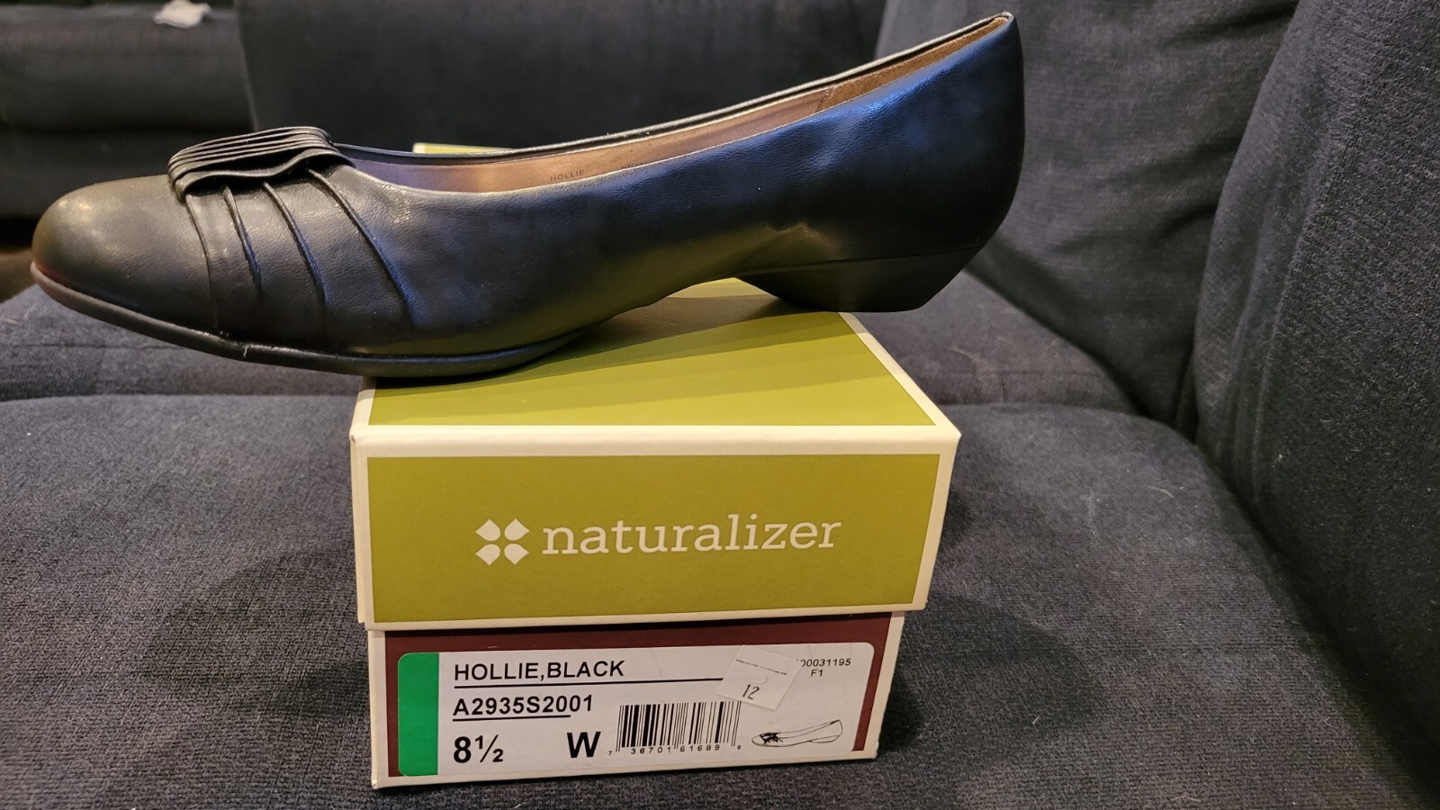 Naturalizer Shoes Womens 81/2 W Ballet Flats Black Leather Casual