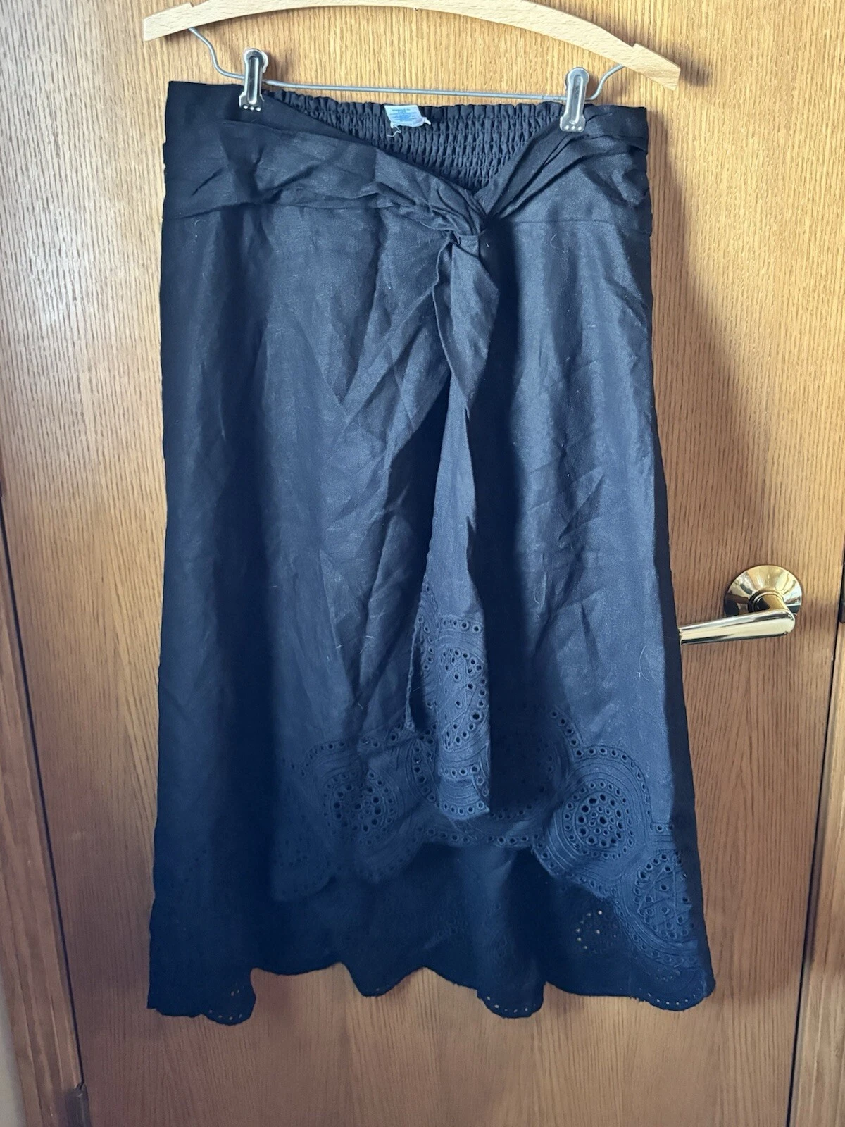 Sigrid Olsen Women’s High Low Skirt Linen Blend Scalloped Hem Size Large Whimsi