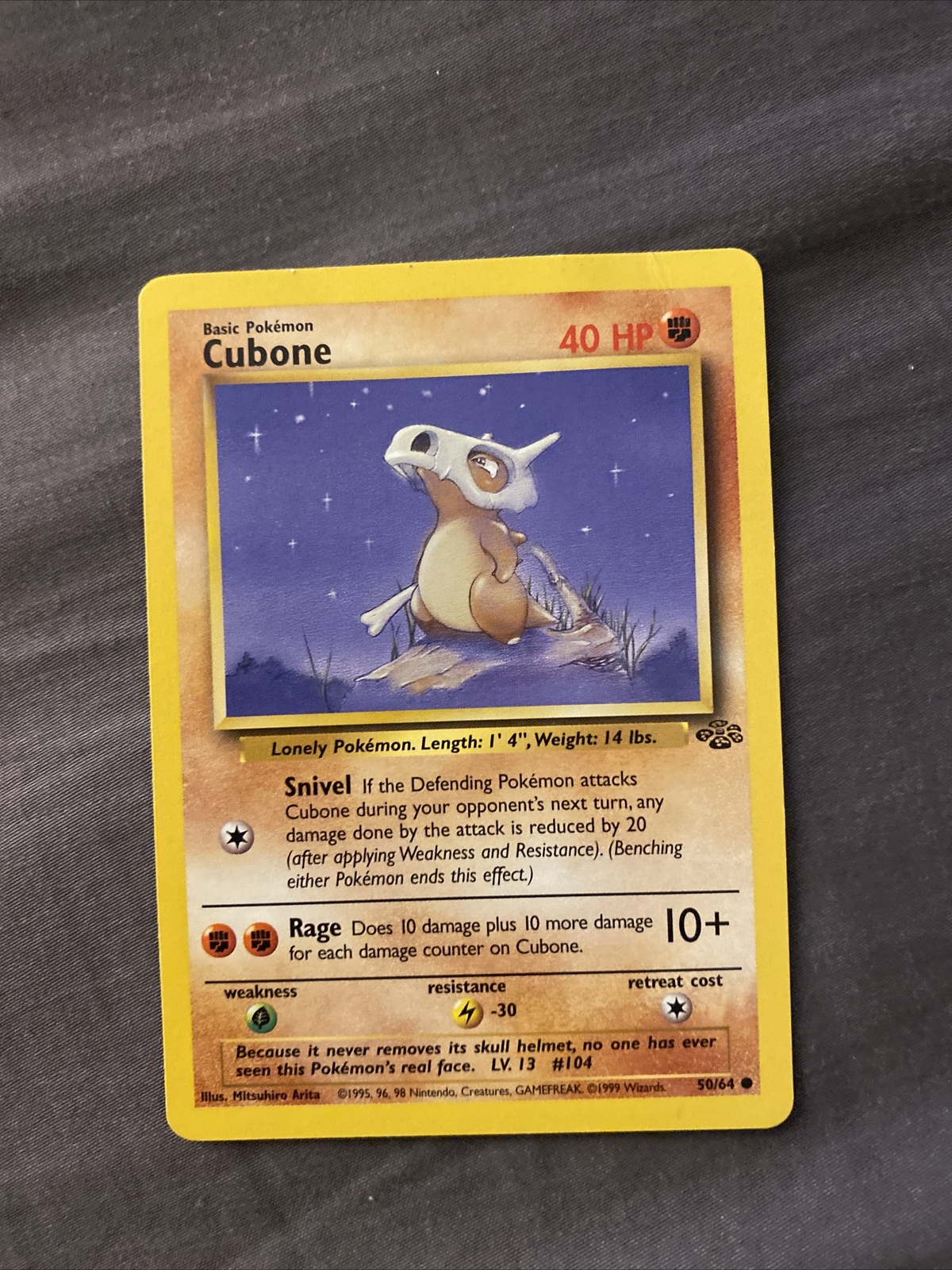 Cubone 50/64 Pokémon Card 1995, 96, 98 NM | eBay
