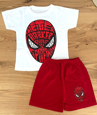 Kinder Jungen Sommer Kurzarmshirt + Hosen Outfit Kleidung 2tlg Set Spiderman