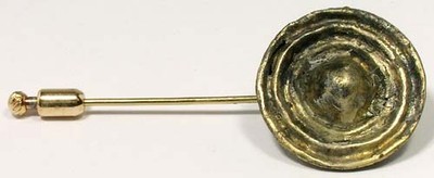Ancient Roman Legionnaire Officer Gold-Plated Cloak Button (Now Stick Pin) AD300