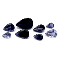 Natural Iolite Pear Cut Loose Gemstone Lot 5*7-10*15 MM 13 CT 8 Pcs