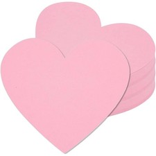 50 PCS Pink Heart Cutouts Paper Hearts Bulletin Board Tape Set 4 In