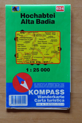 Kompass Wanderkarte Hochabtei Alta Badia Nr. 624