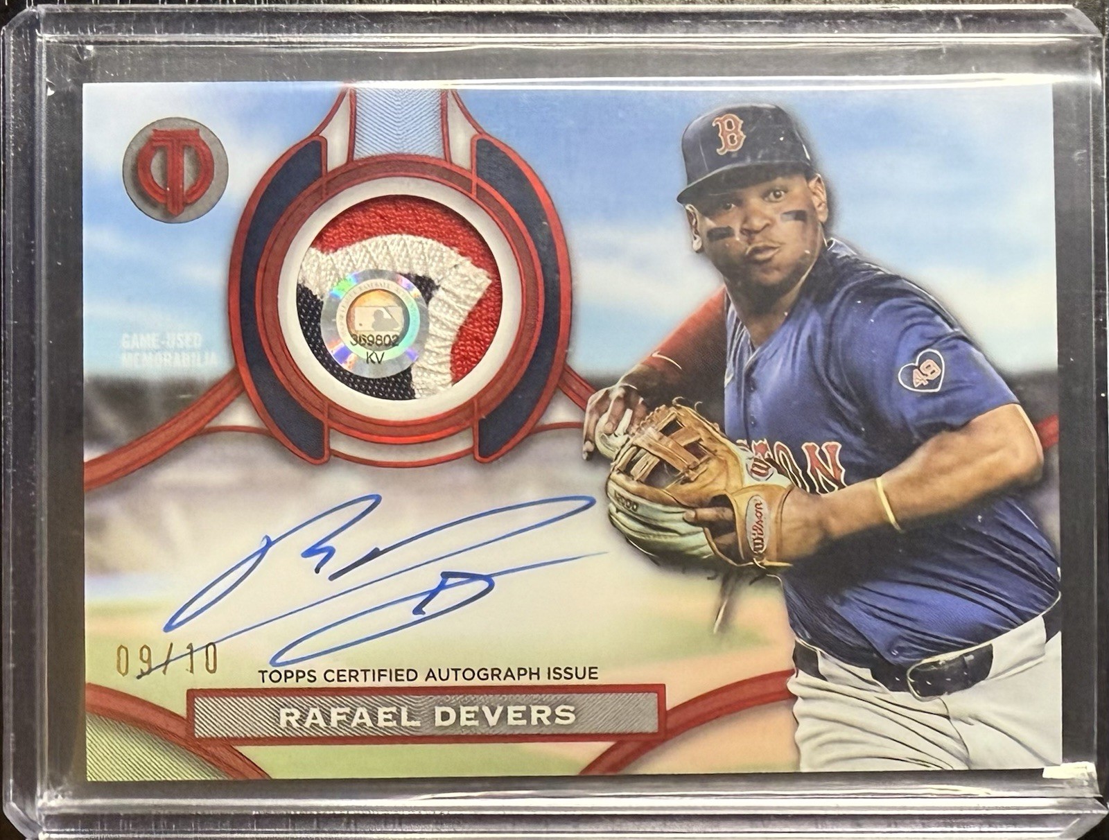 2025 Topps Tribute Rafael Devers Game-Used Relic Auto On Card #APA-RD /10