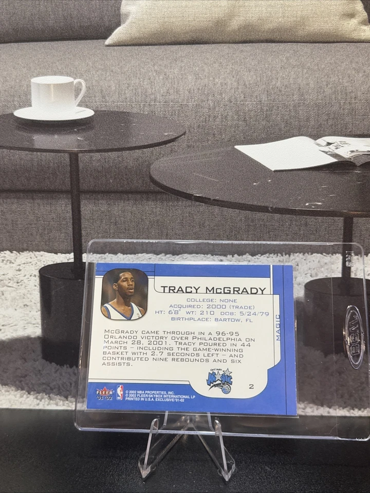 Tracy McGrady 2001-02 Fleer Exclusive #2 HOF Orlando Magic - Image 2 of 2