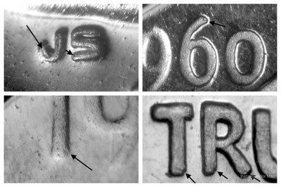 1960 DDO-???  Unlisted Doubled Die Obverse Roosevelt Dime ~GEM Proof #23