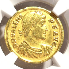 Valens Gold AV Solidus Roman Empire 364-378 AD-Certified NGC ChF-Strike 5/5!