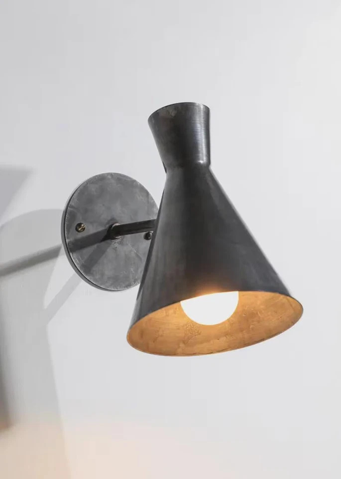 1920s Mid Century Italian Brass Diabolo Blackened Wall Sconce- Christmas Gift