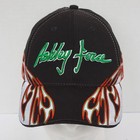 NHRA Full Throttle Drag Racing Ashley Force Black With Flames Baseball Cap Hat