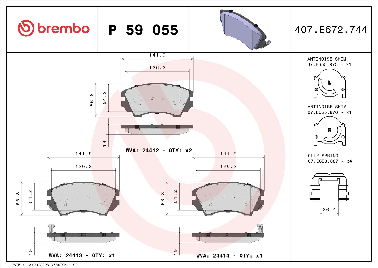Brembo Bremsbelagsatz Vorne Größe 9 P 59 055 - Bild 6