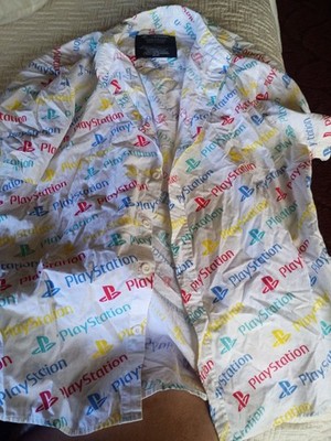 NWT Mens Playstation Button Up Shirt M Gaming Sony Interactive