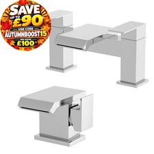 Modern Waterfall Bathroom Taps Mono Basin Sink Mixer Bath Filler Tap Chrome