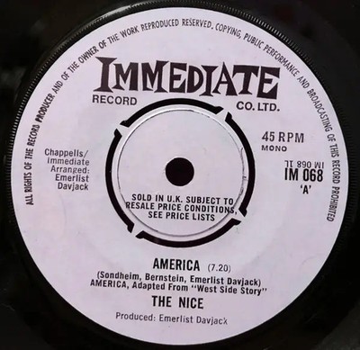 The Nice America MONO Vinyl Single 7inch NEAR MINT Immediate