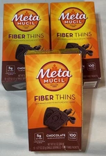Metamucil Fiber Thins Wafers, Chocolate Flavored | 3 Boxes