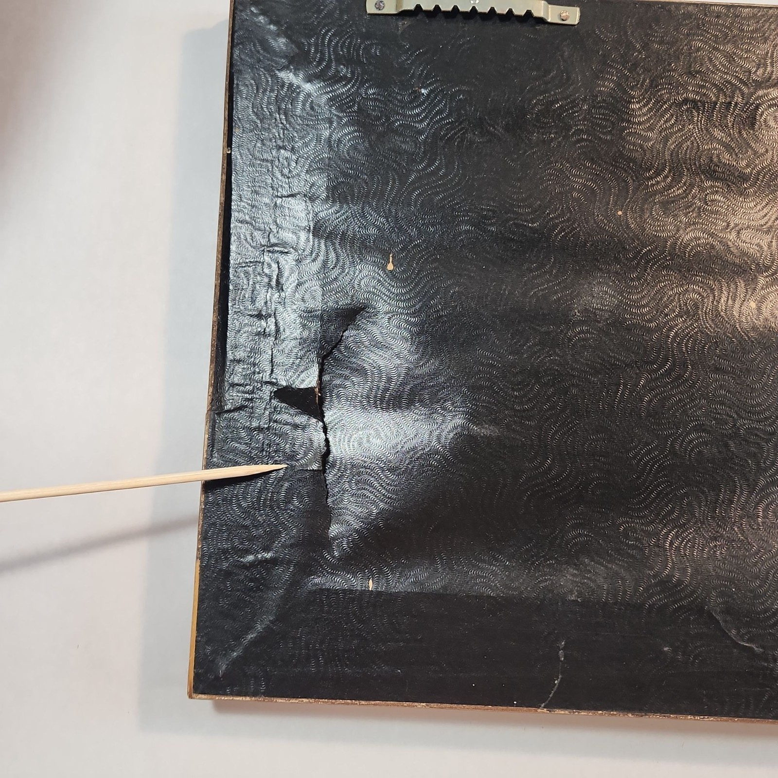 Hand-Painted VTG Persian Style Tile Wall Art Ornate Wooden Frame Floral MCM