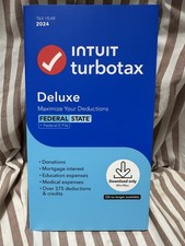 2024 Intuit Turbotax Deluxe Federal State Window Mac USA Sealed NEW 2024