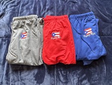 3 Polyester Pants, Puerto Rico Logo, Size Large, Grey/Red/Blue  ~ NEW