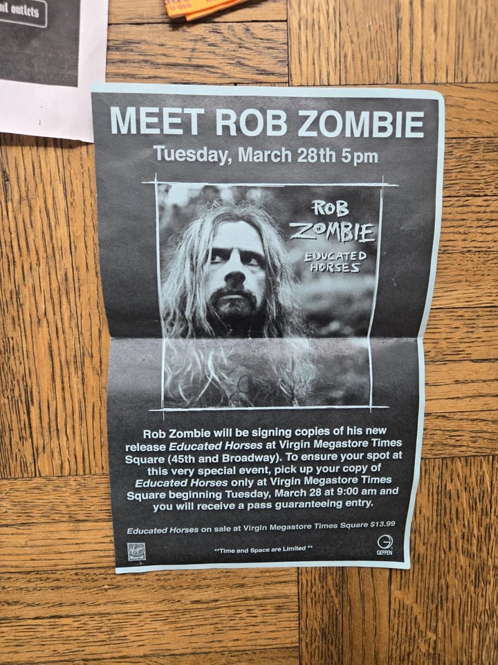 Vintage House of 1000 Corpses (DVD, 2003) Rob Zombie & Meet Rob Zombie Flyer - Image 2 of 4