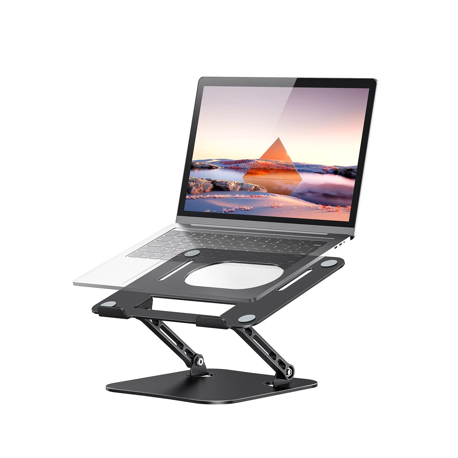 Adjustable Aluminum Laptop Stand for Desk Portable Ergonomic Riser-image