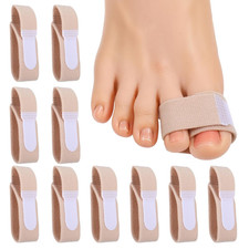 10 Pcs Reusable Hammer Toe Straightener Wraps, Cushioned Toe Corrector Splints f