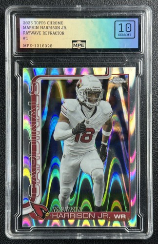 MARVIN HARRISON JR. MPE 10 2025 TOPPS CHROME #1 RAYWAVE REFRACTOR CARDINALS 320