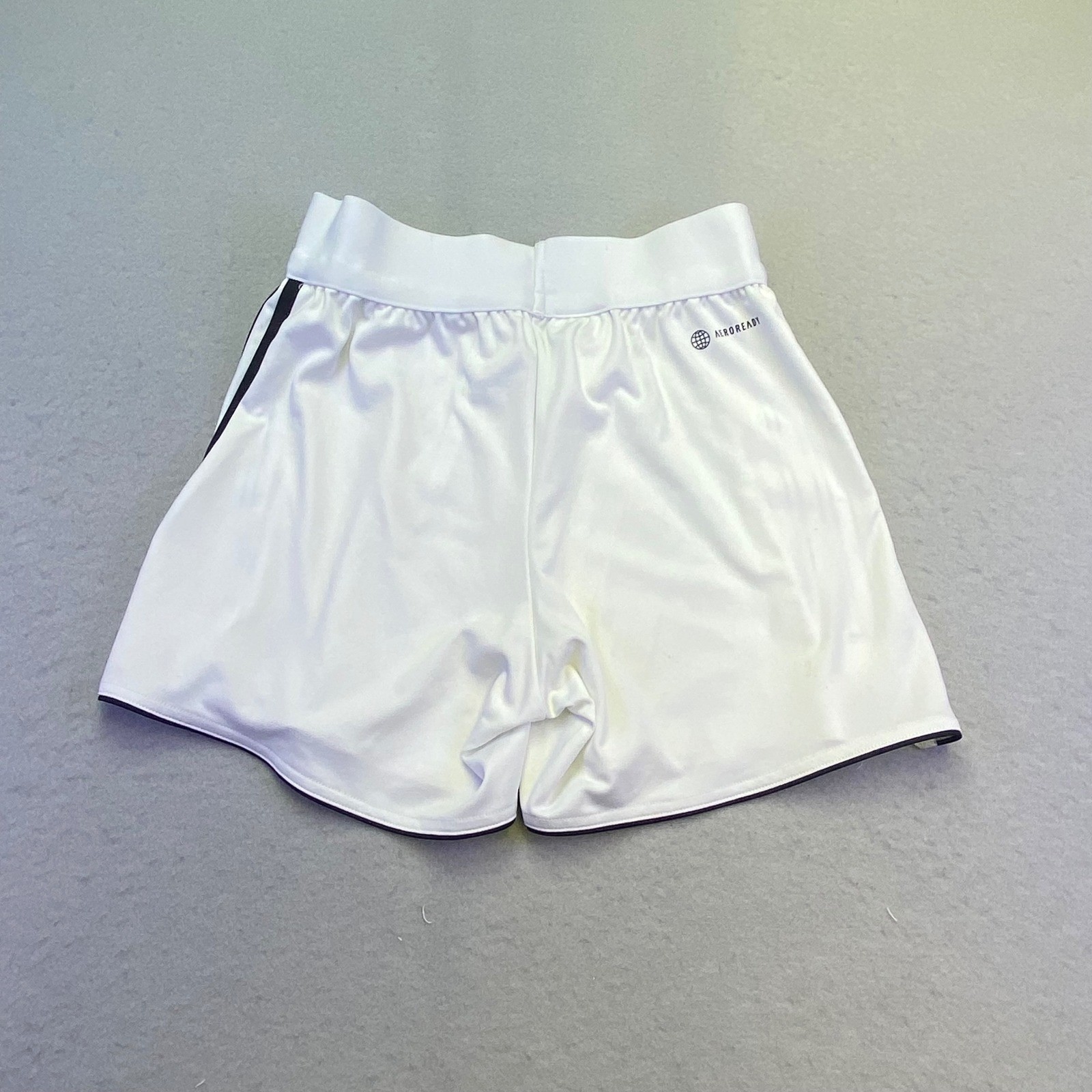 Adidas Soccer Shorts Women's Size XS Aeroready White Black 3 Stripe Athletic thumbnail 2