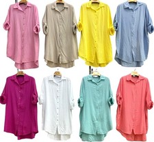 Hemd Bluse Longhemd Musselin onesize Langarm Gr,ca 46,48,50 XXL 3XL