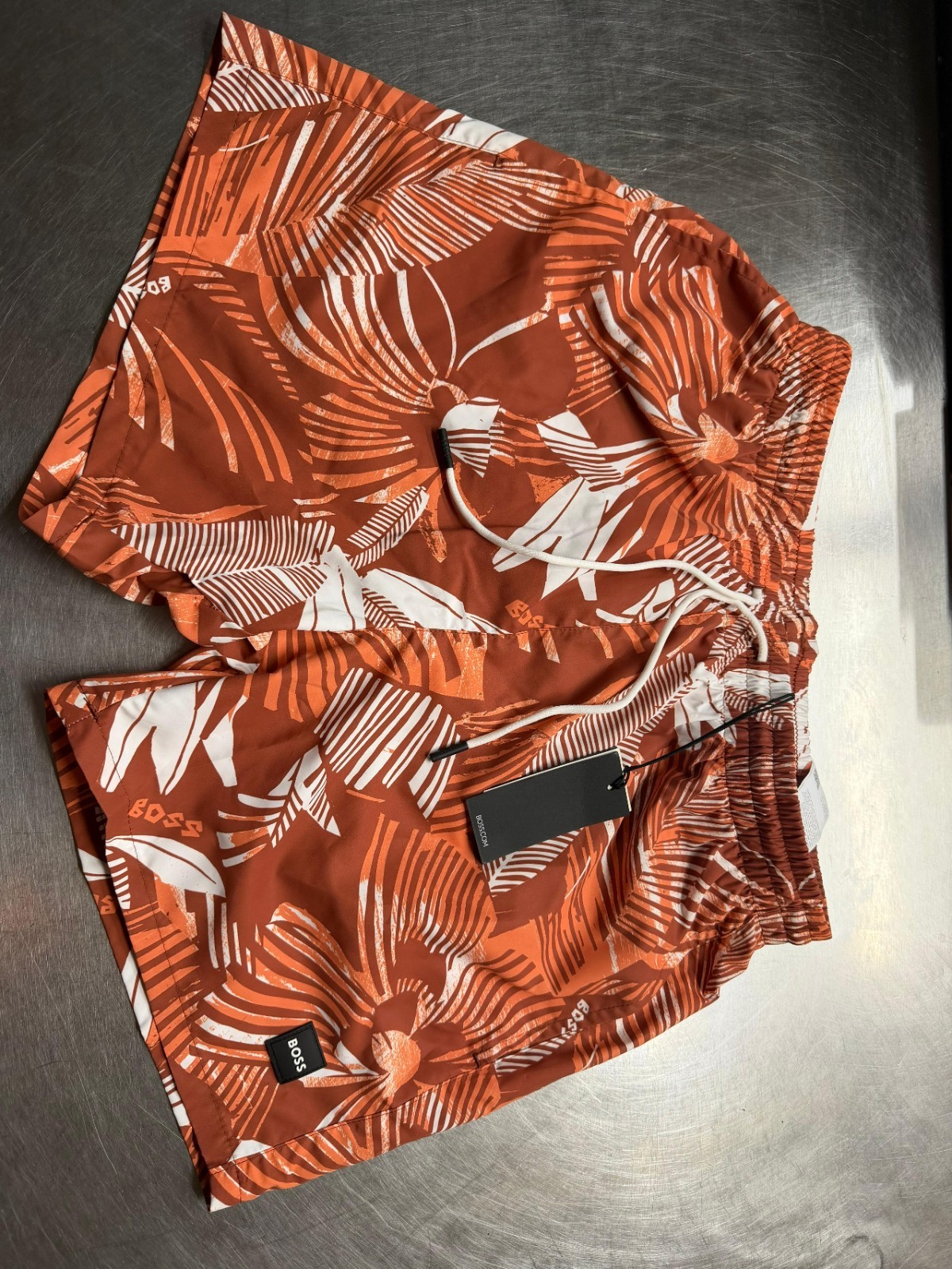 Hugo Boss Men's Piranha Swim Shorts Size S  New W TAGS  Orange