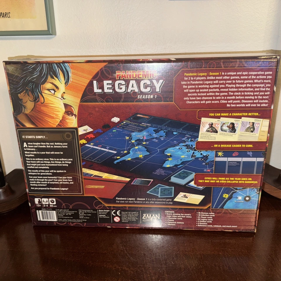 Z-Man Games Pandemic Legacy Season 1 Game Board - Sealed - ZM7171 New Sealed - Image 3 of 4