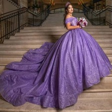 Sparkling Ball Gown Purple Quinceanera Dress Princess Vestidos De 15Quinceañeras