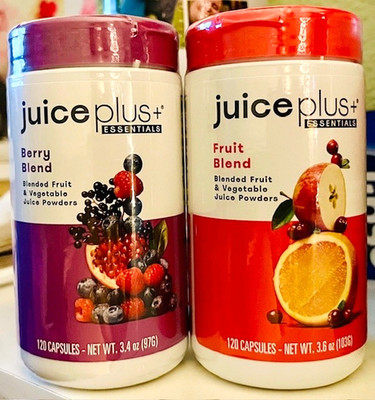 JUICE PLUS+ ESSENTIALS Combo - 240 Caps: 1 Fruit Blend & 1 Berry Blend 01/2027!