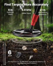 VEVOR Metal Detector with LCD Display, High Accuracy, IP68 Waterproof, Adjustabl