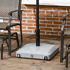 Garden Parasol Base Holder, 24kg Water or 30kg Sand Filled, W/ Wheels and Brakes