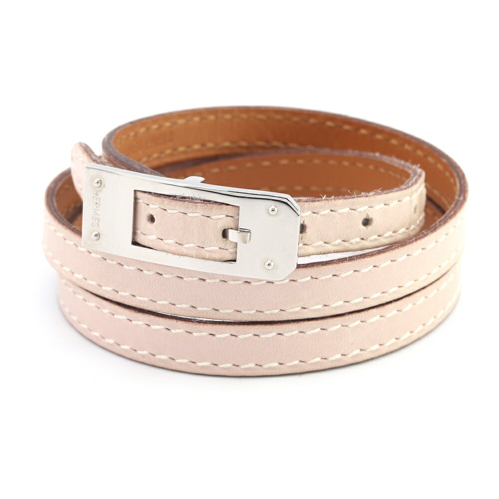 Hermes Kelly Aldo Light Pink Leather Bracelet Belt Pre-Owned Accessory