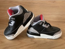 Nike Air Jordan 3 Retro Black/Gray/Red/White Unisex Kids Sneakers 5C