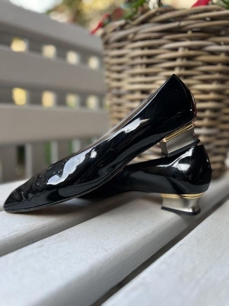 Women Bally Heels Black Leather 40 #5KXK