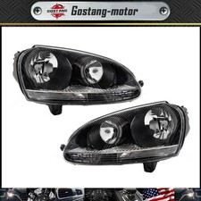 Headlights Assembly Black Halogen Leftright Side For Volkswagen Jetta 2006-2009