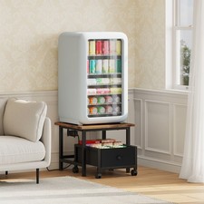 Mini Fridge Stand with Power Outlet Mini Fridge Cabinet Mobile Fridge Shelf