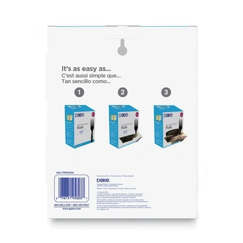 Cubiertos envueltos Dixie Grab'N Go, tenedor, plástico, negro, 90/caja Foto 3 de 4