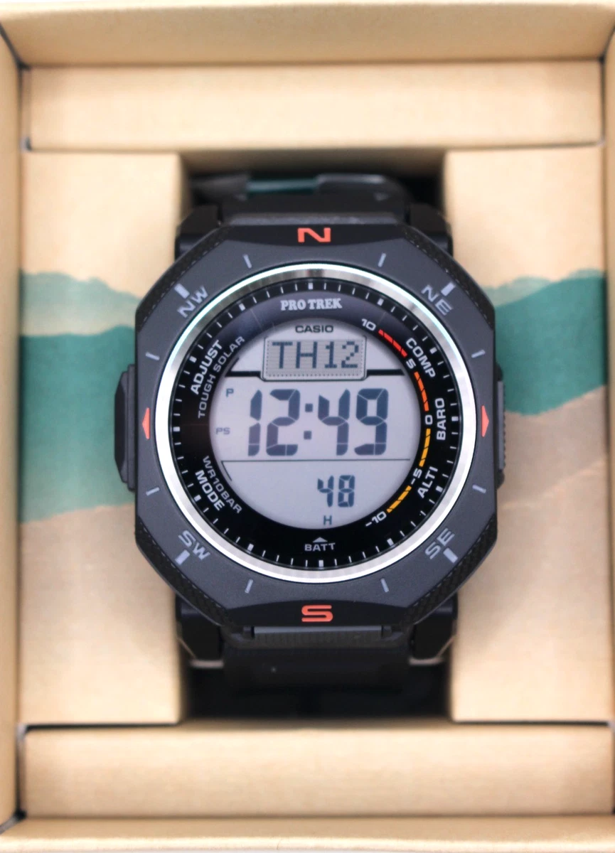 Casio Pro Trek PRG-300-1A2CR Orologio Uomo Digitale, Triplo Sensore, Solare, Resistente 100m, Nero/Blu - 3