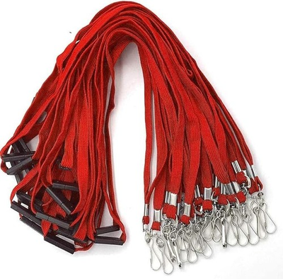 #ad #ad 50 Premium Red Flat Breakaway Safety Neck Lanyards with J Hook For ID Badge $14.99