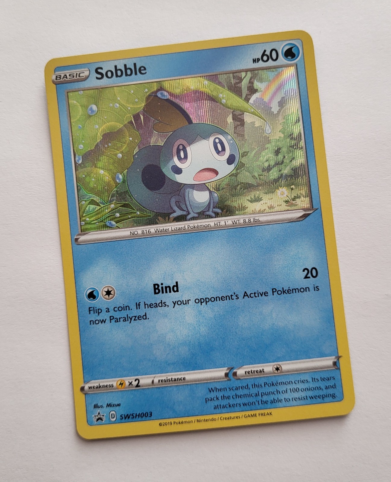Pokemon Sobble SWSH003 Holo SWSH Sword Shield Black Star Promo Card 2019 TCG ENG