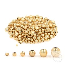 200pcs 18K Gold Filled Spacer Beads that Do Not Fade Easily Smooth Round Beads