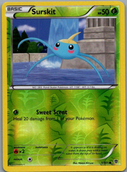 Pokemon - Surskit - 1/101 - Reverse Holo - Plasma Blast - NM/M