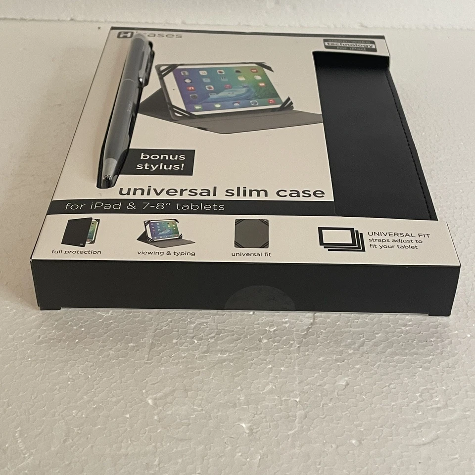 Funda delgada universal para 7-8 pulgadas Tabletas NUEVAS Y TODAVÍA EN CAJA CON STYLUS!!! Foto 3 de 3