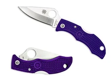 Spyderco Ladybug Purple Handle Plain Edge Knife LPRP3