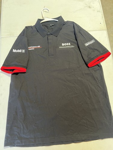 New Porsche Motorsport Polo Shirt Mens 3XL Black Hugo Boss Mobil1 Michelin USA - Picture 3 of 8